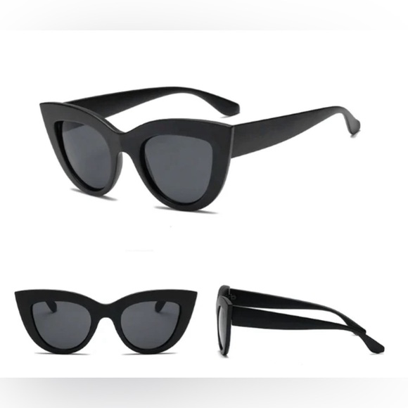 Matte Black Cat Eye Sunglasses 🆕 . Top quality. Looks great on all face shapes. - Picture 4 of 5